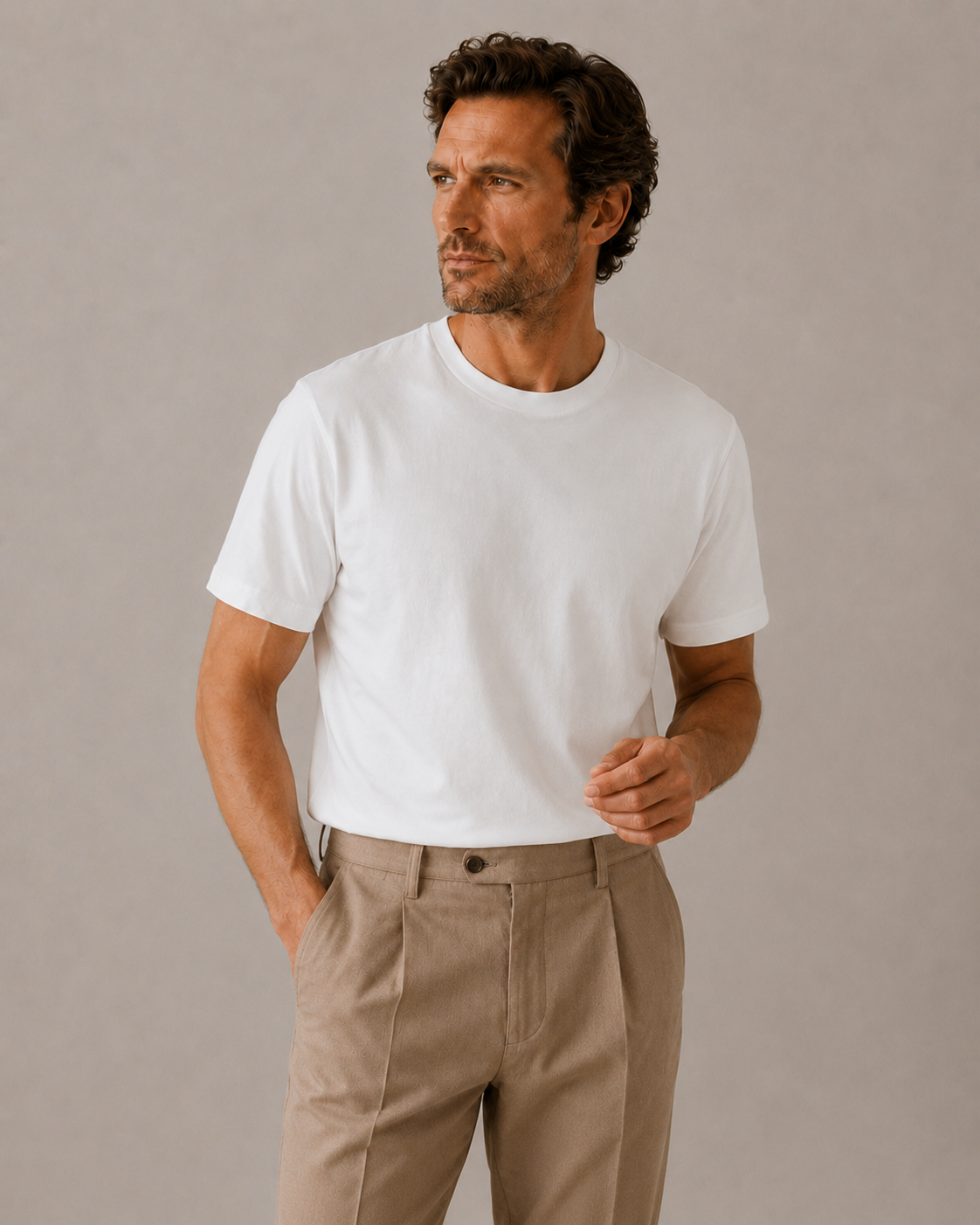 Textured Checker Knit T-Shirt