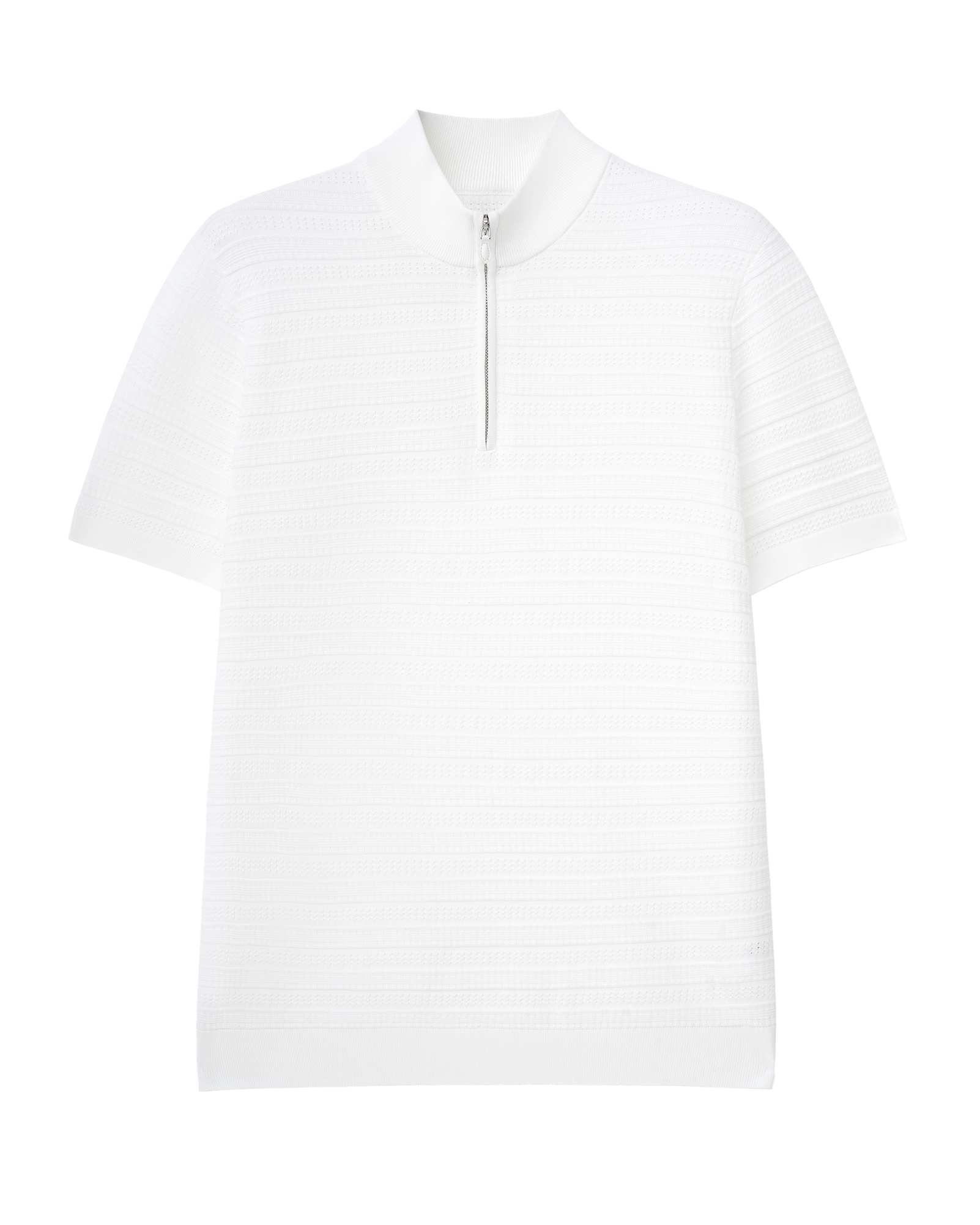 Half-Zip Cotton Knit T-Shirt