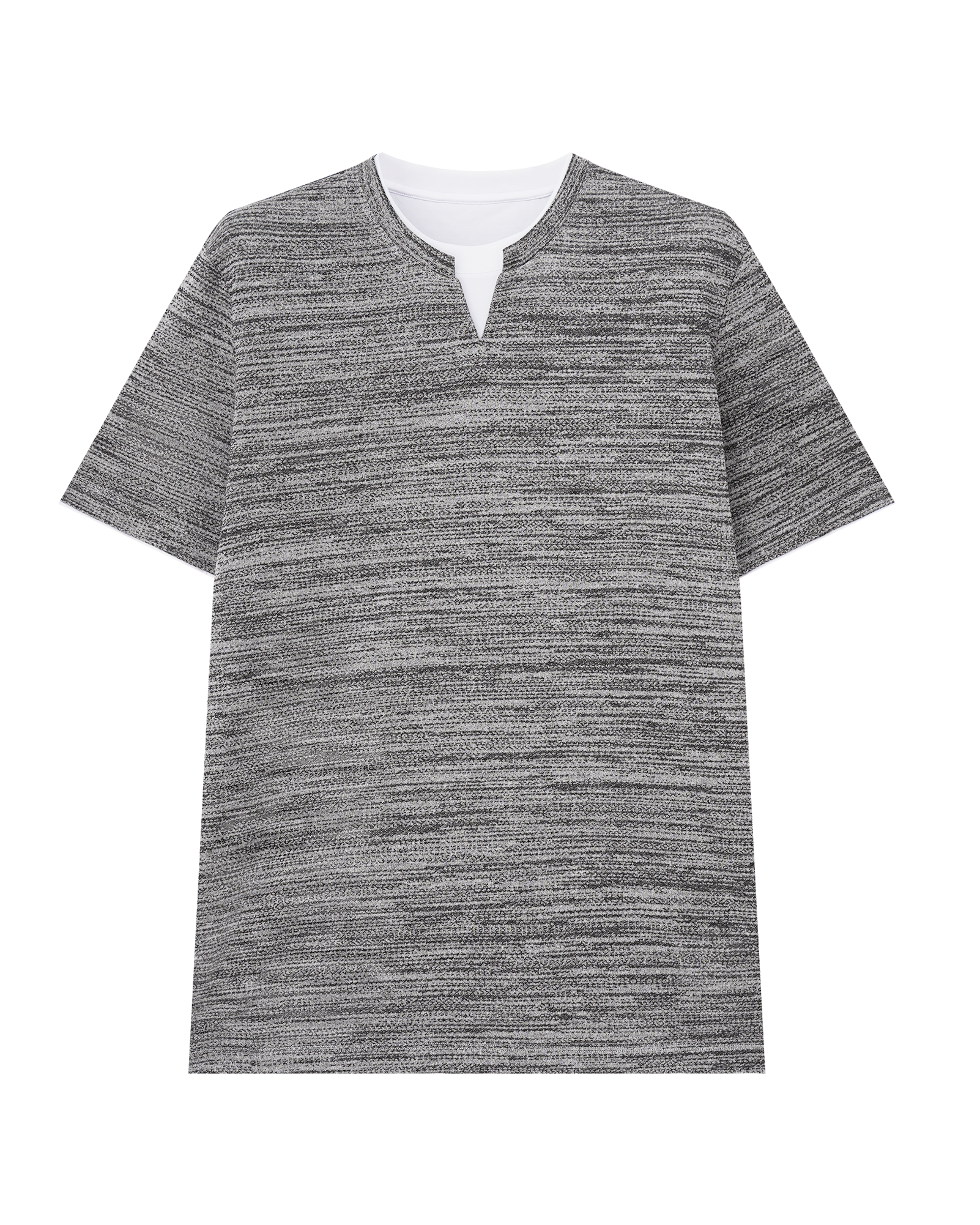 Contrast Layered Linen T-Shirt