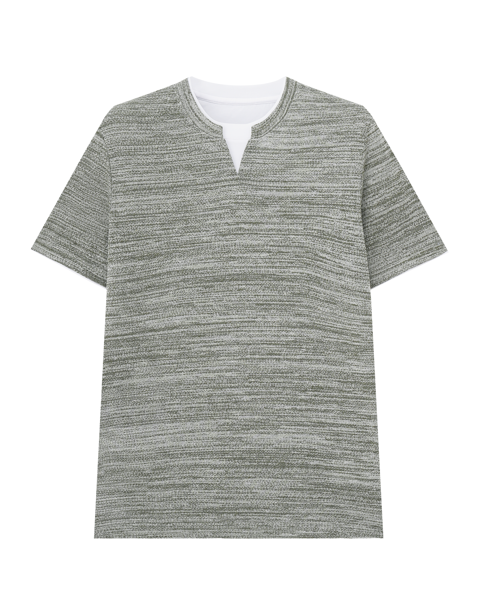 Contrast Layered Linen T-Shirt