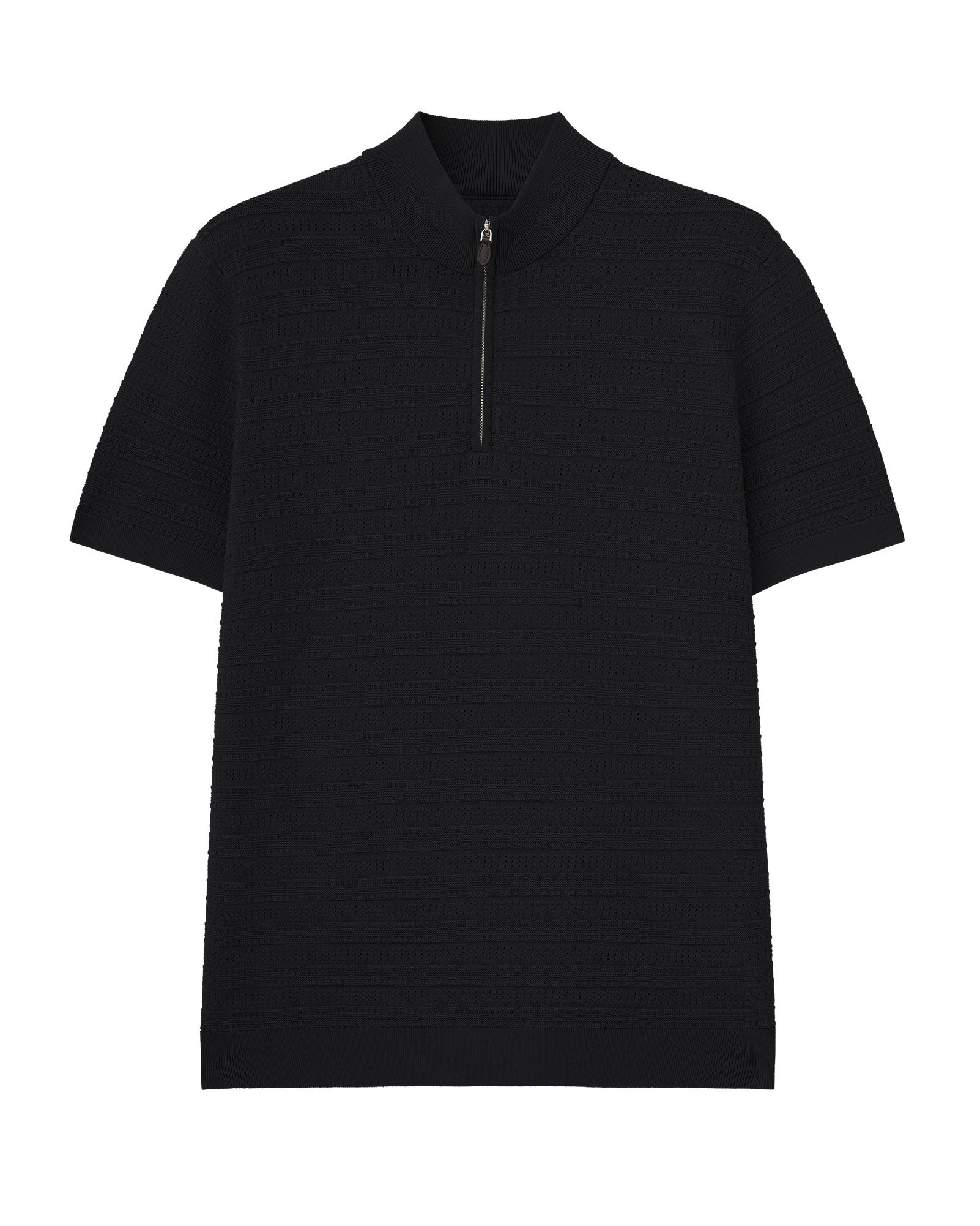 Half-Zip Cotton Knit T-Shirt