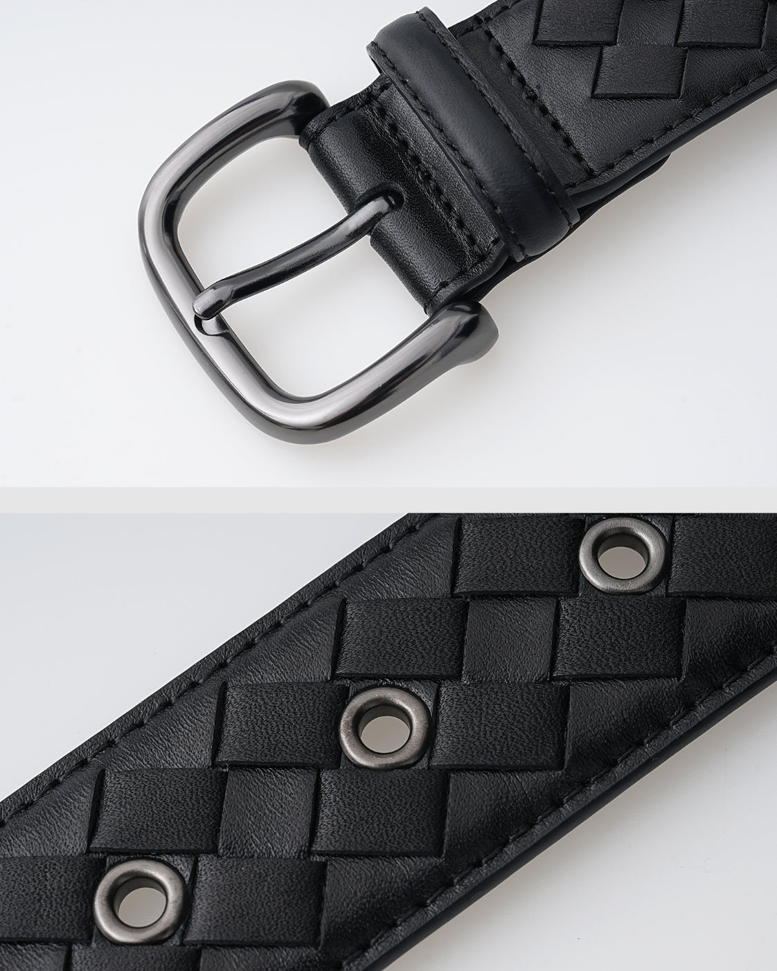 Woven Genuine Leather Belt