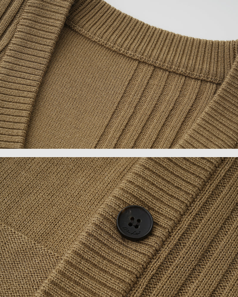 9-Gauge Textured Wool Knit Cardigan