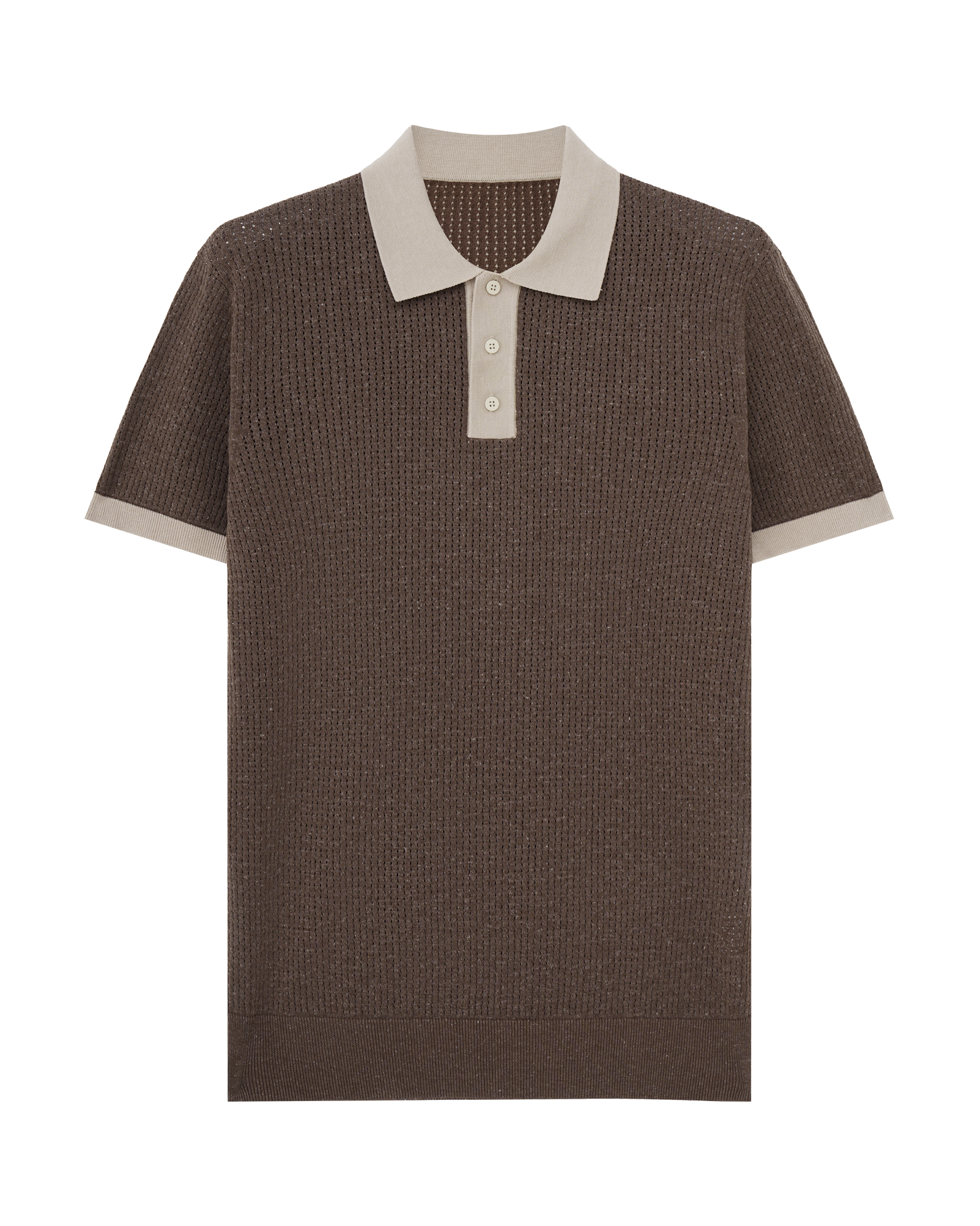 Open Knit Linen Polo