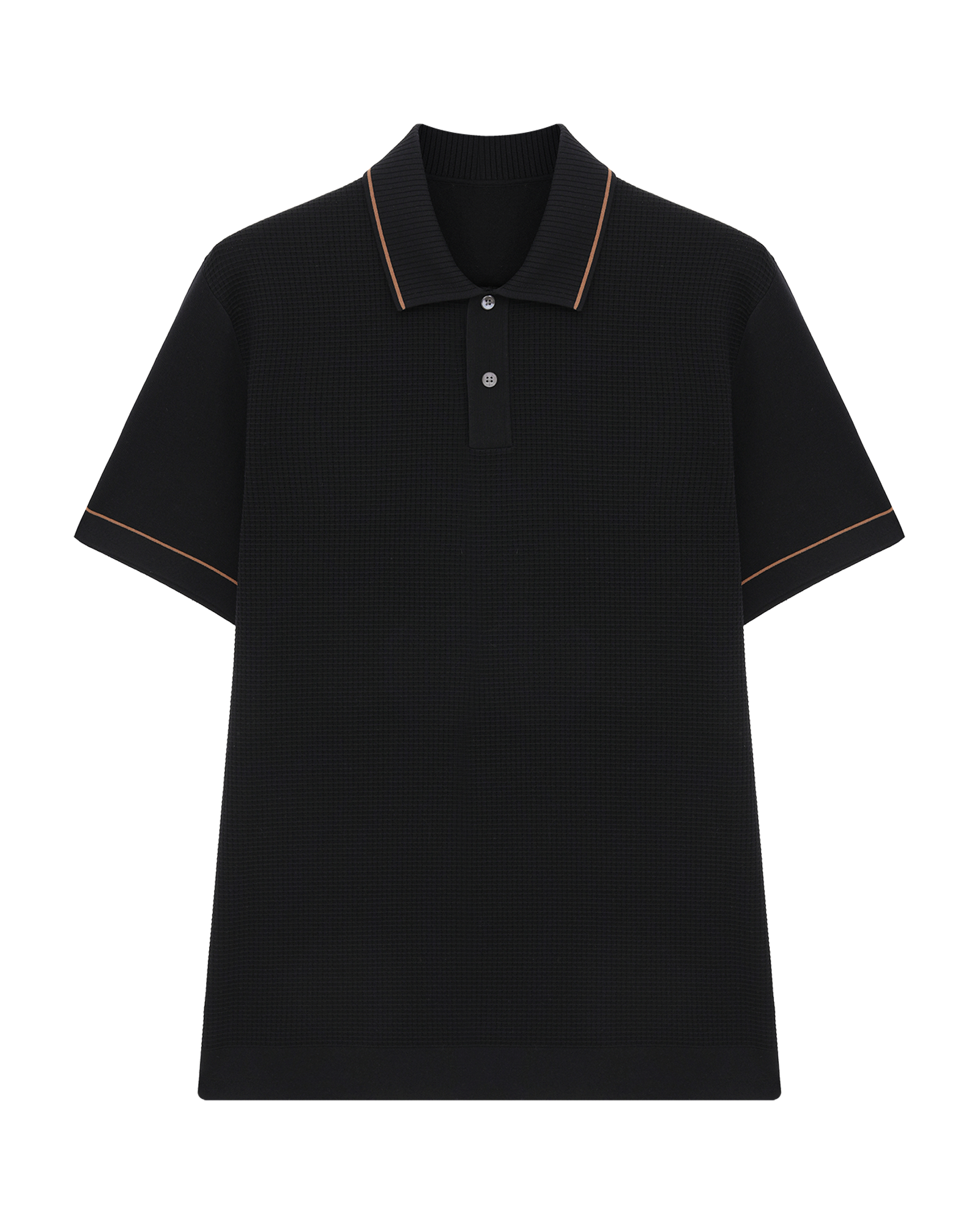 Waffle Jacquard Cotton Polo Shirt