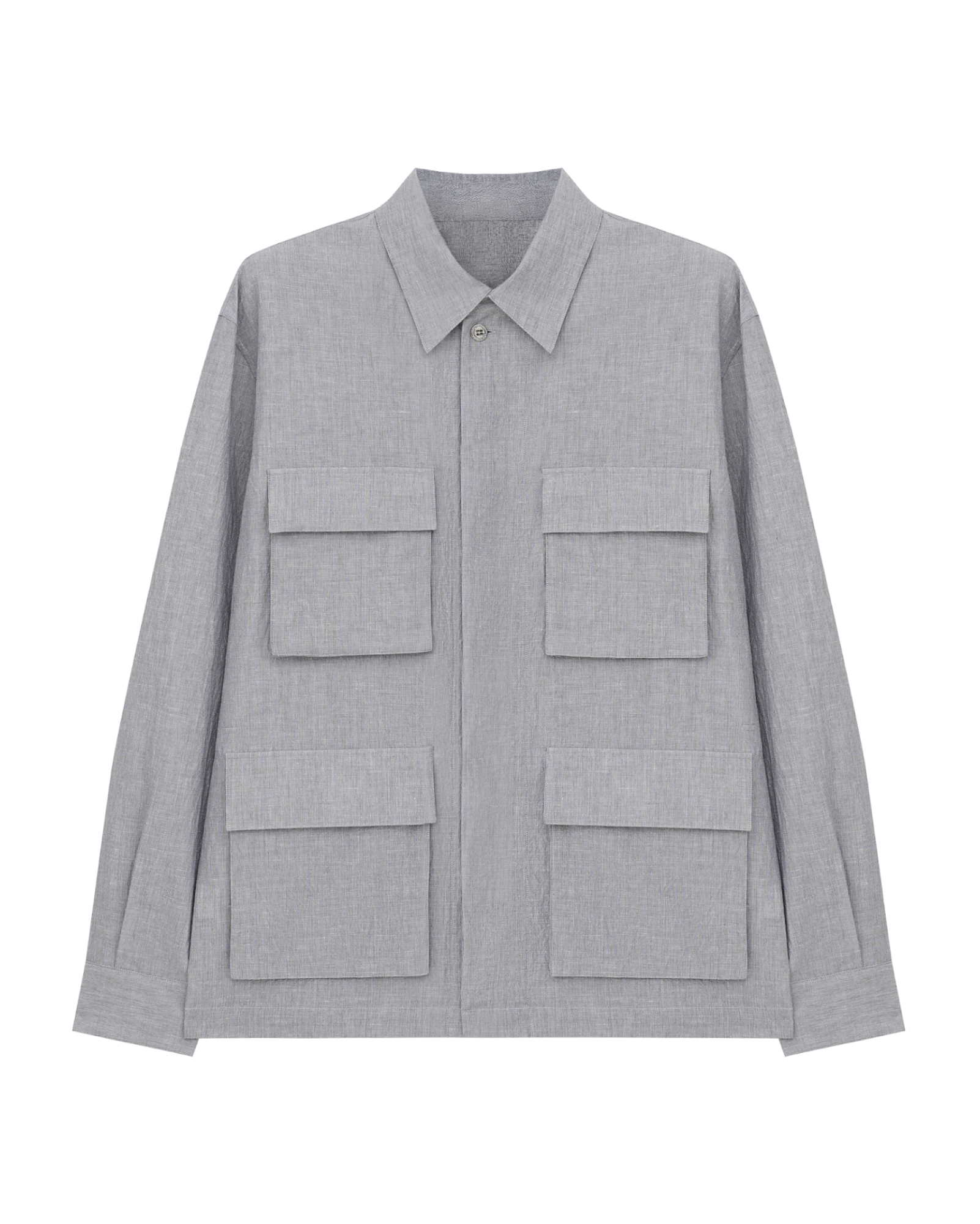 Linen Blend Shirt Jacket