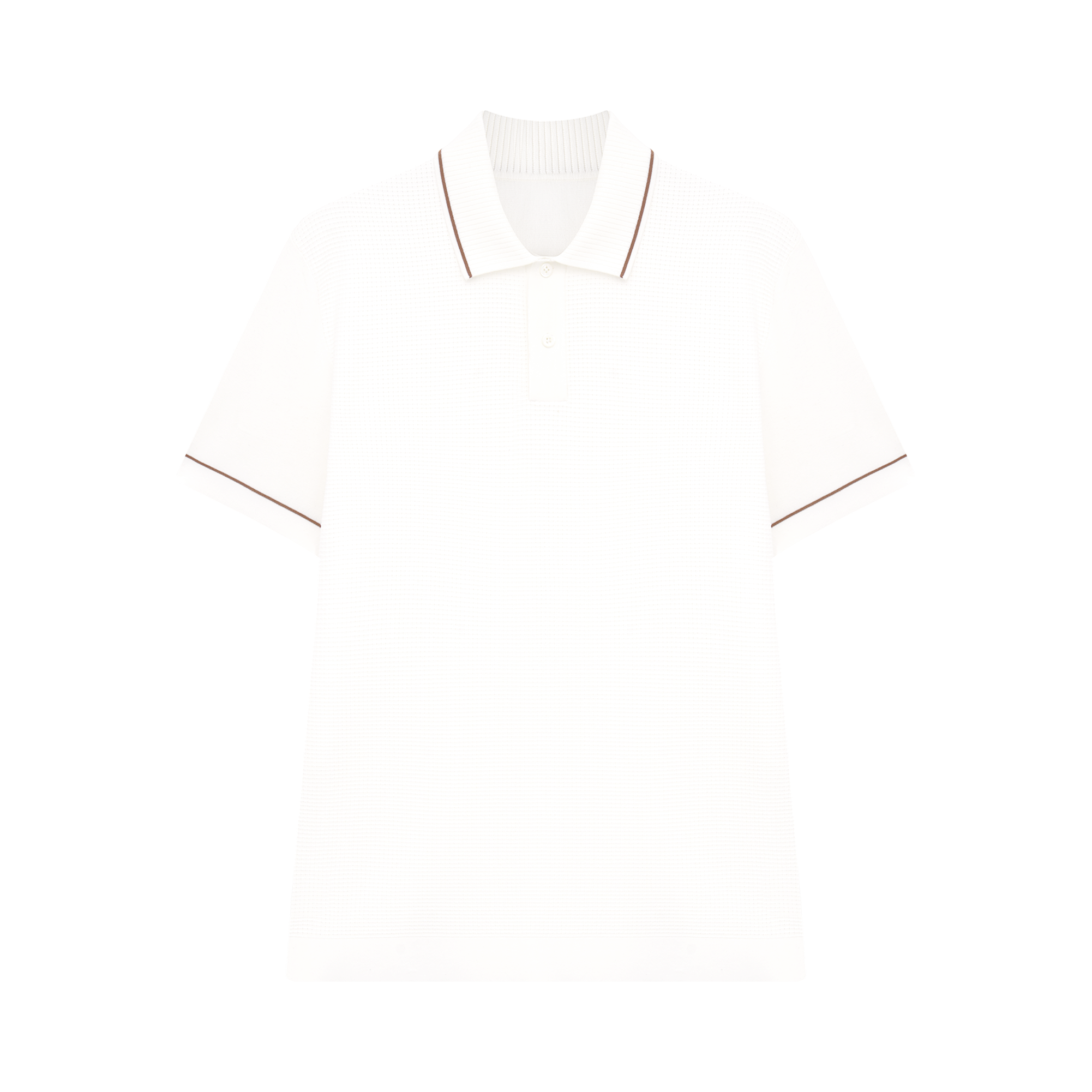 Waffle Jacquard Cotton Polo Shirt