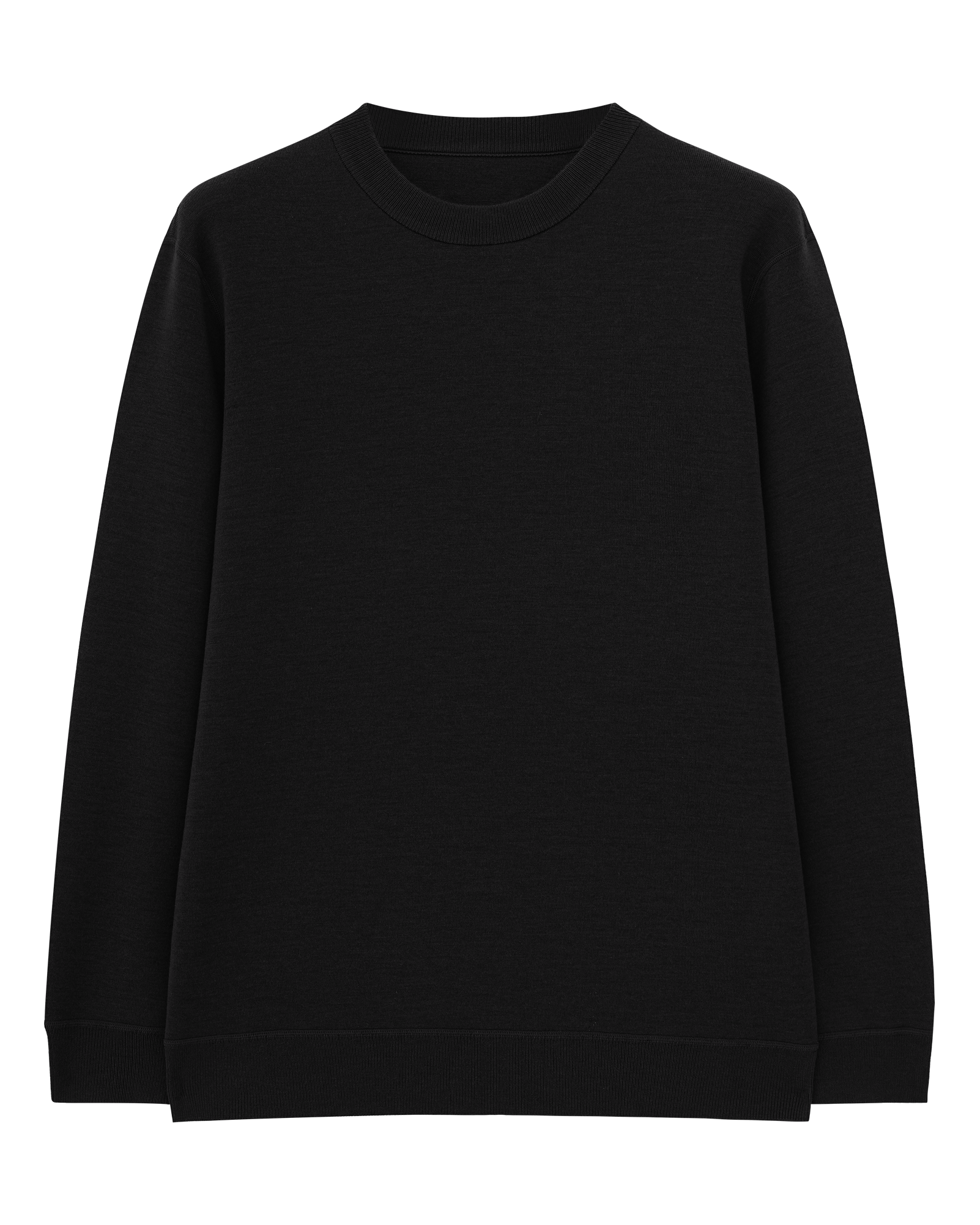 Wool Blend Plain Knit Sweater