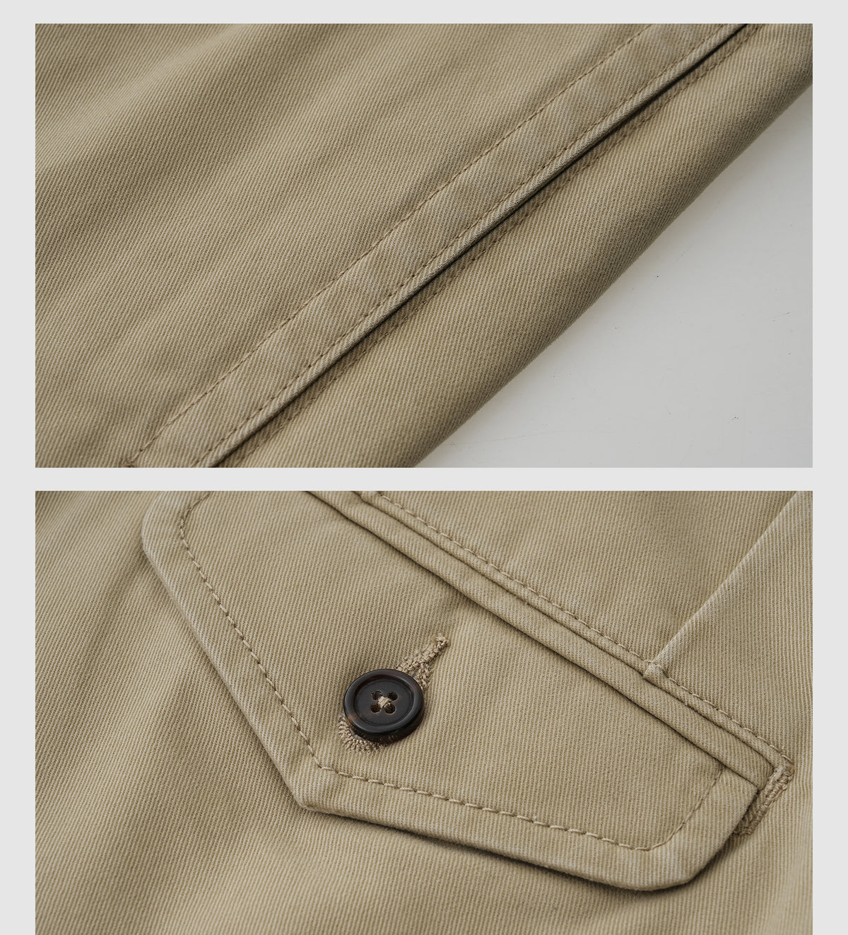 100% Cotton Symmetrical-Pleated Casual Pants