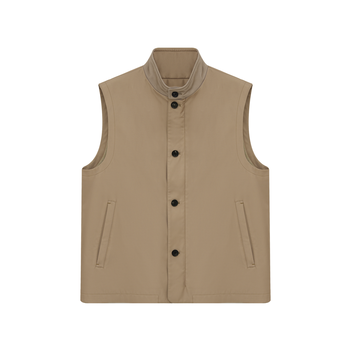 Cashmere and Wool-Lined Windproof Vest