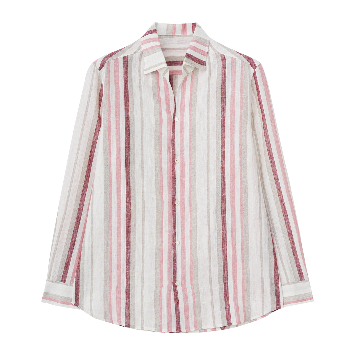 100% Linen Curved Hem Shirt