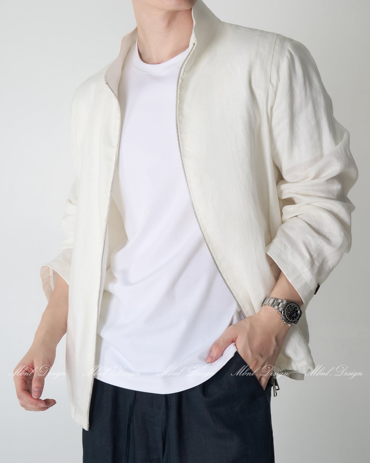 Double-Zip Stand Collar Jacket