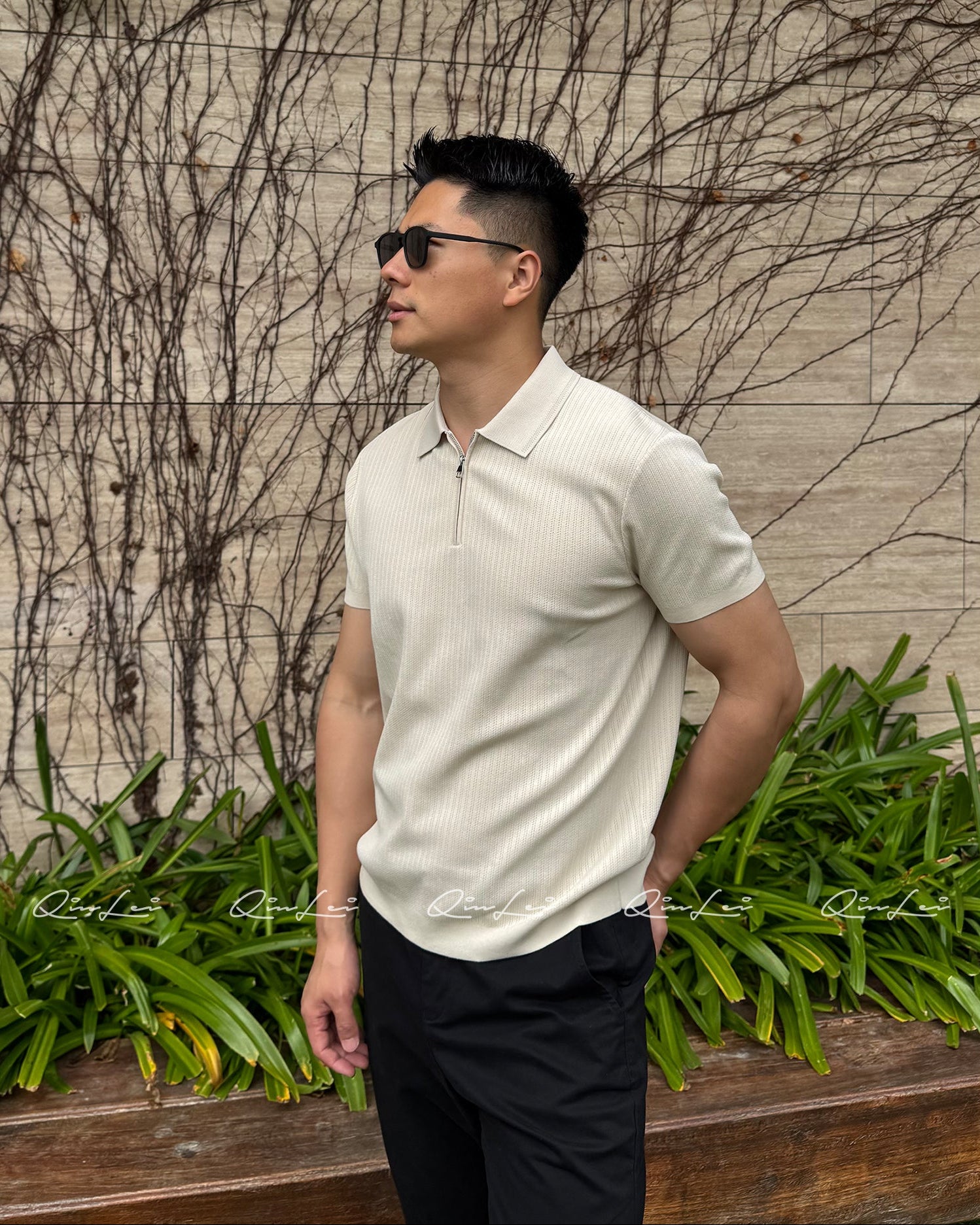 Half-Zip Cotton Polo