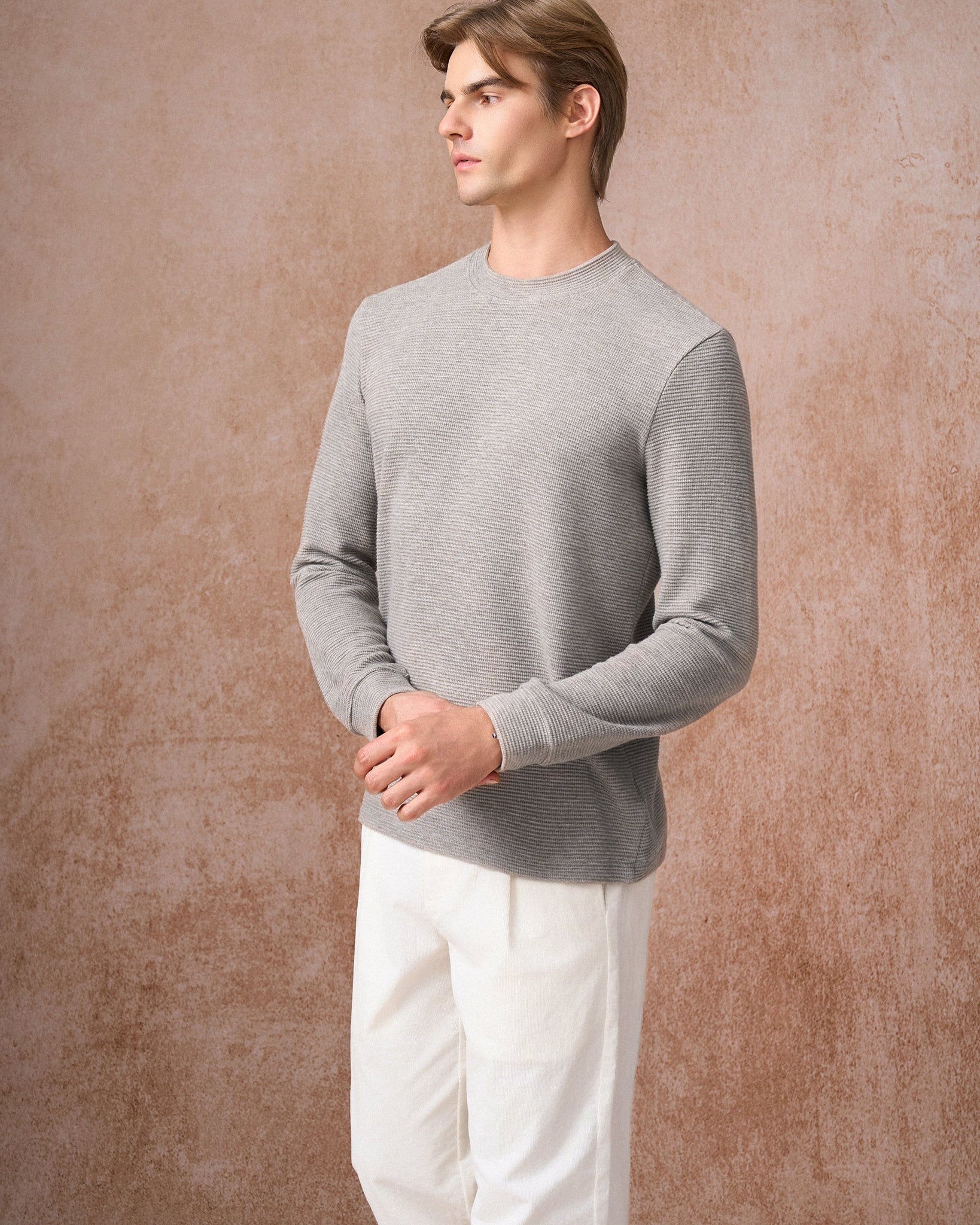 Custom Mélange Yarn Knit Sweater