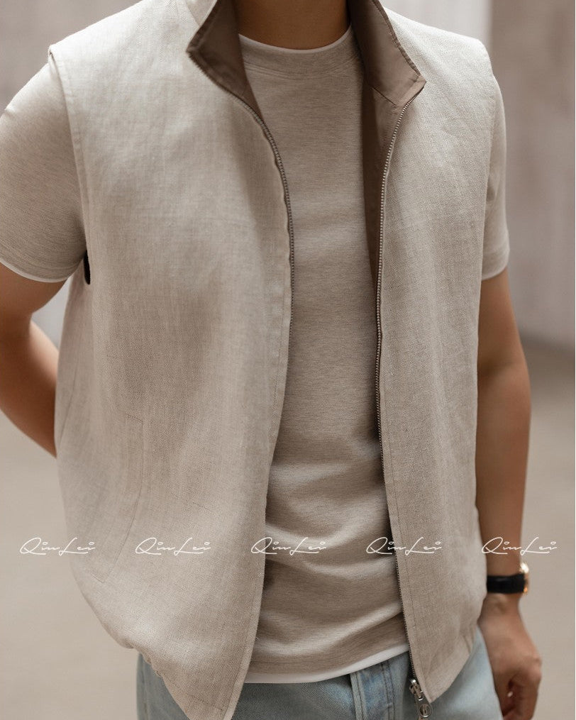 Reversible Linen Vest