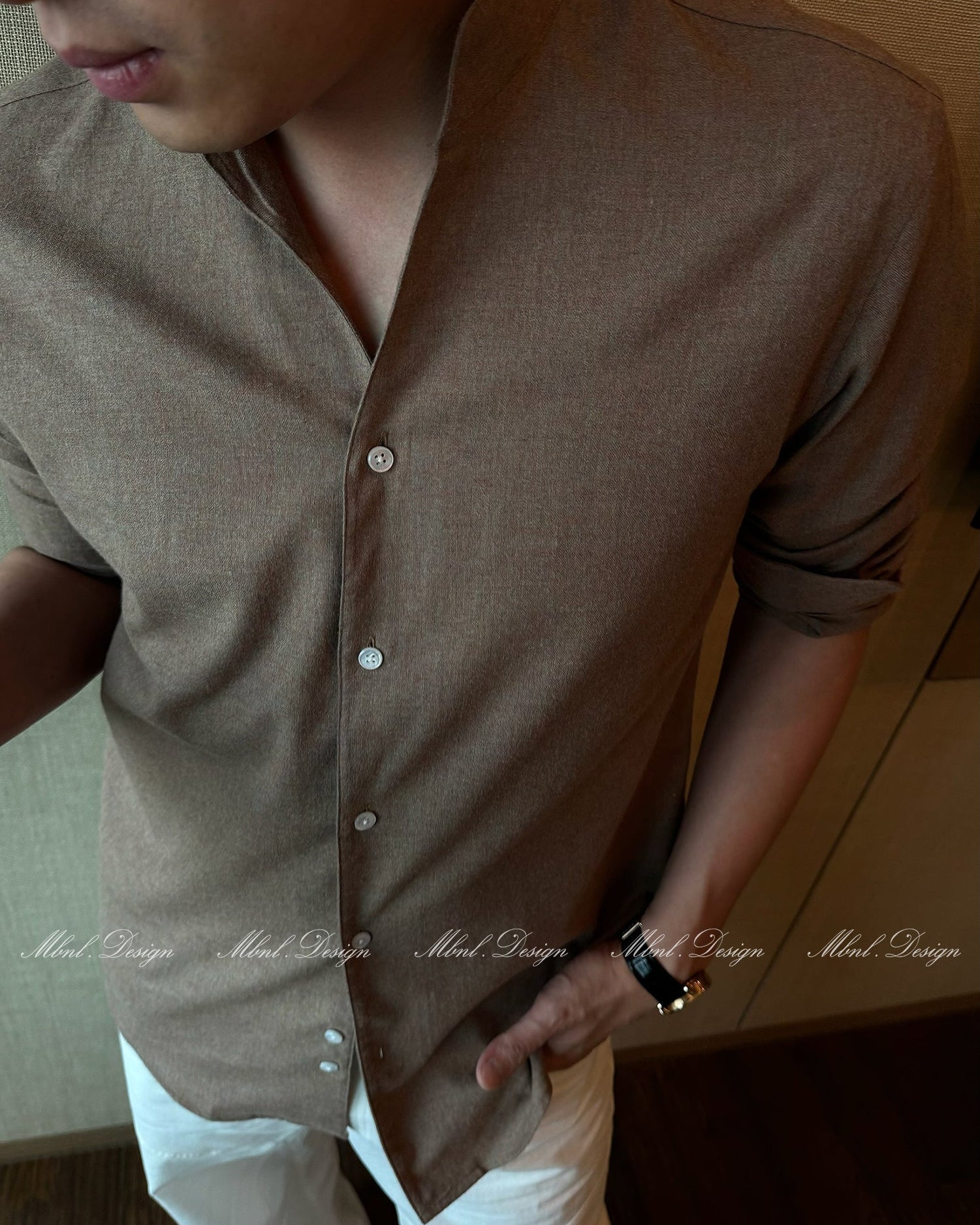 Cotton Blend Textured Shirt