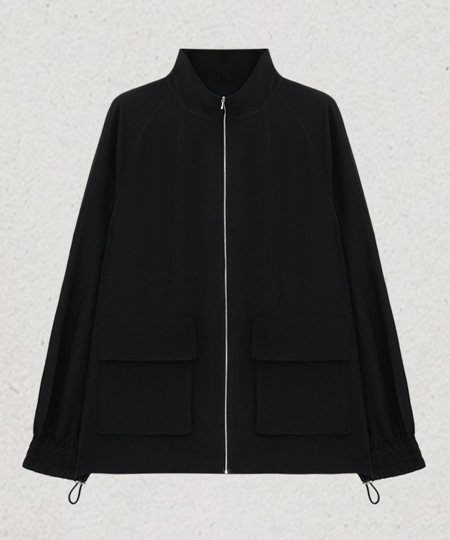 Sleek Black Wool Jacket