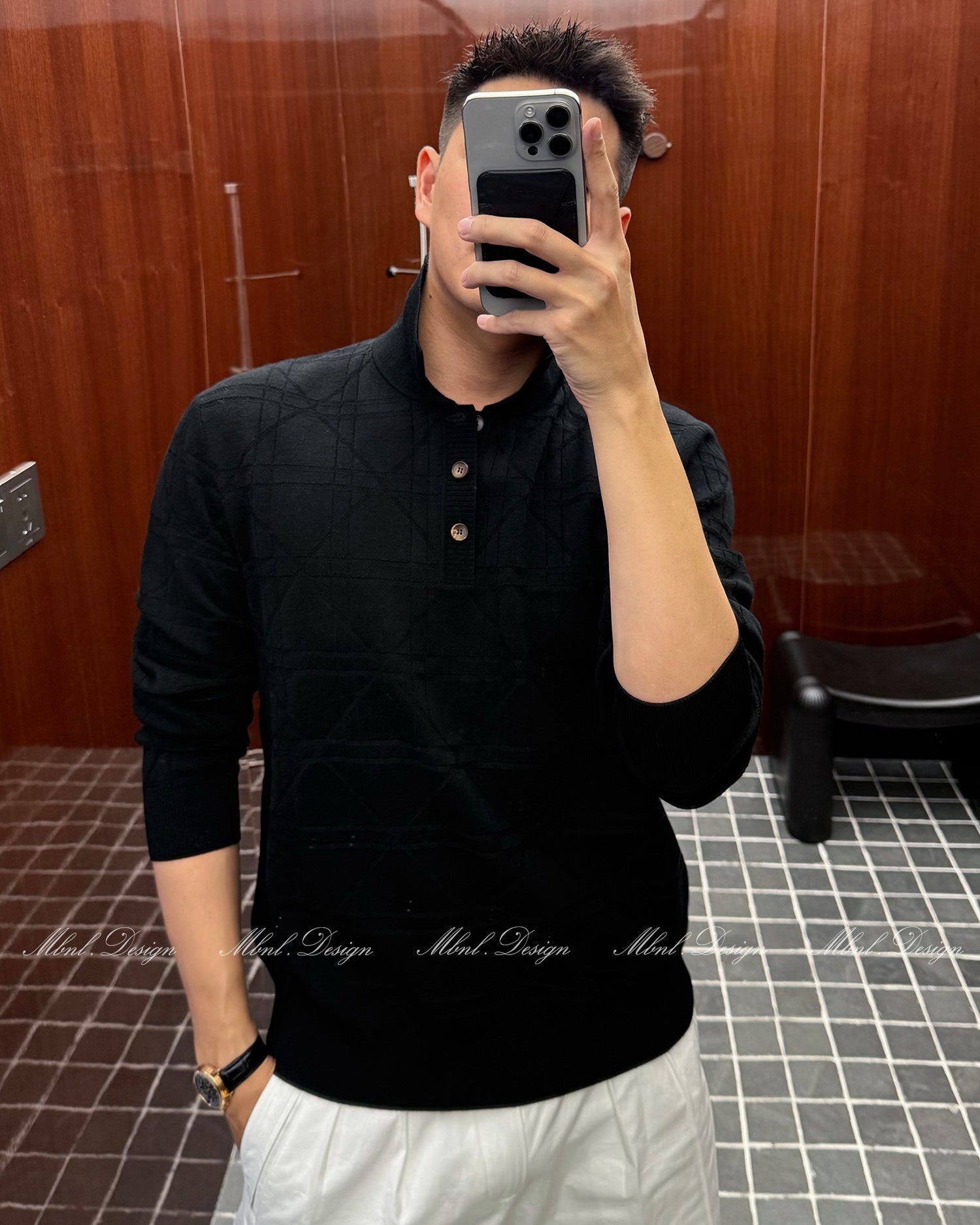 Wool Blend Knit Polo