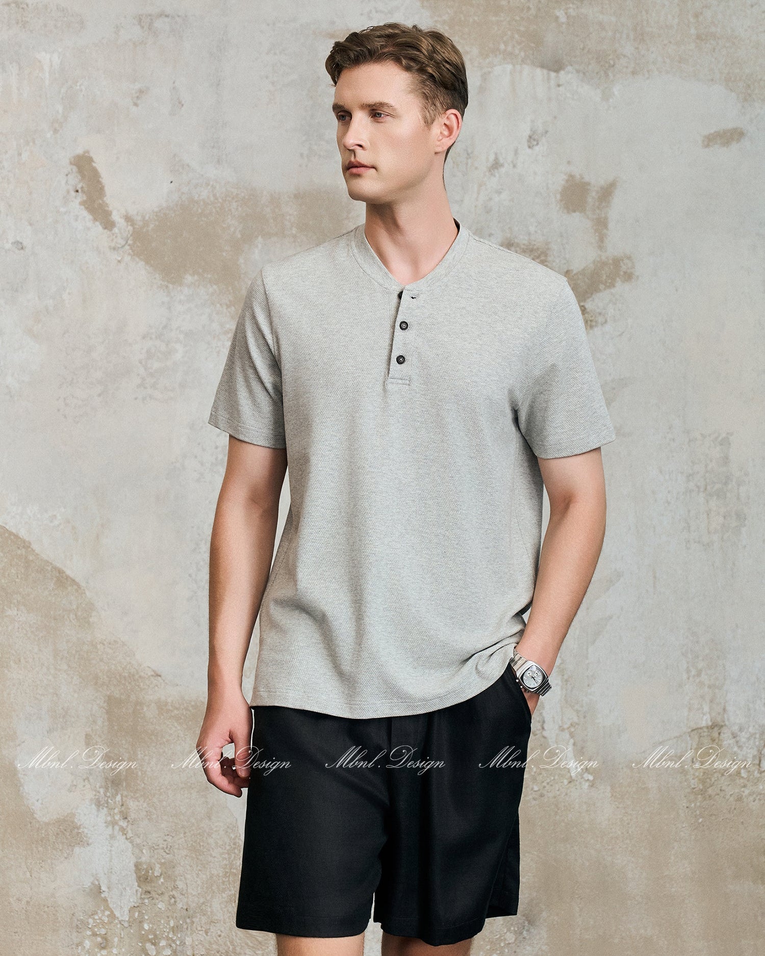 Soft Cotton Henley T-Shirt