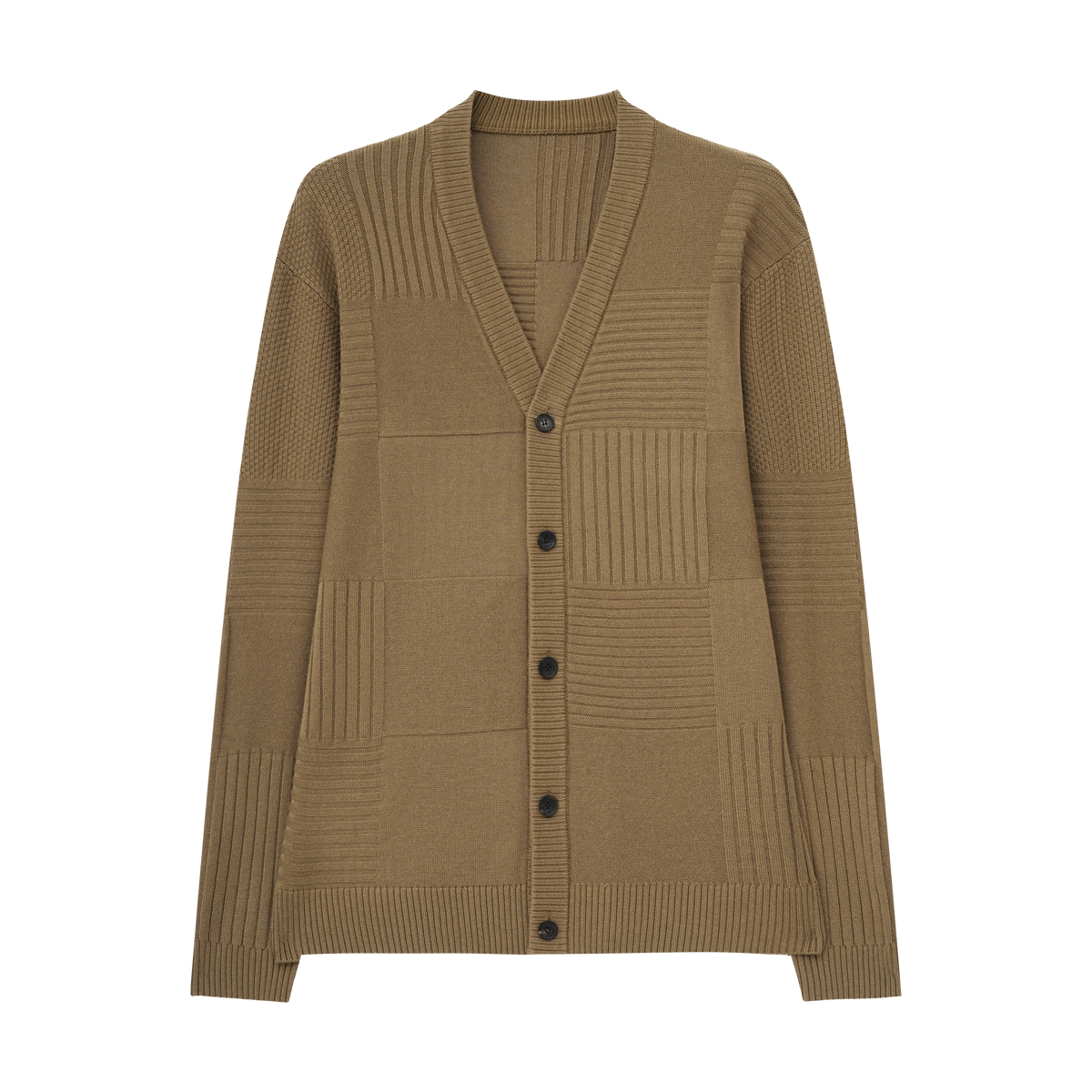9-Gauge Textured Wool Knit Cardigan