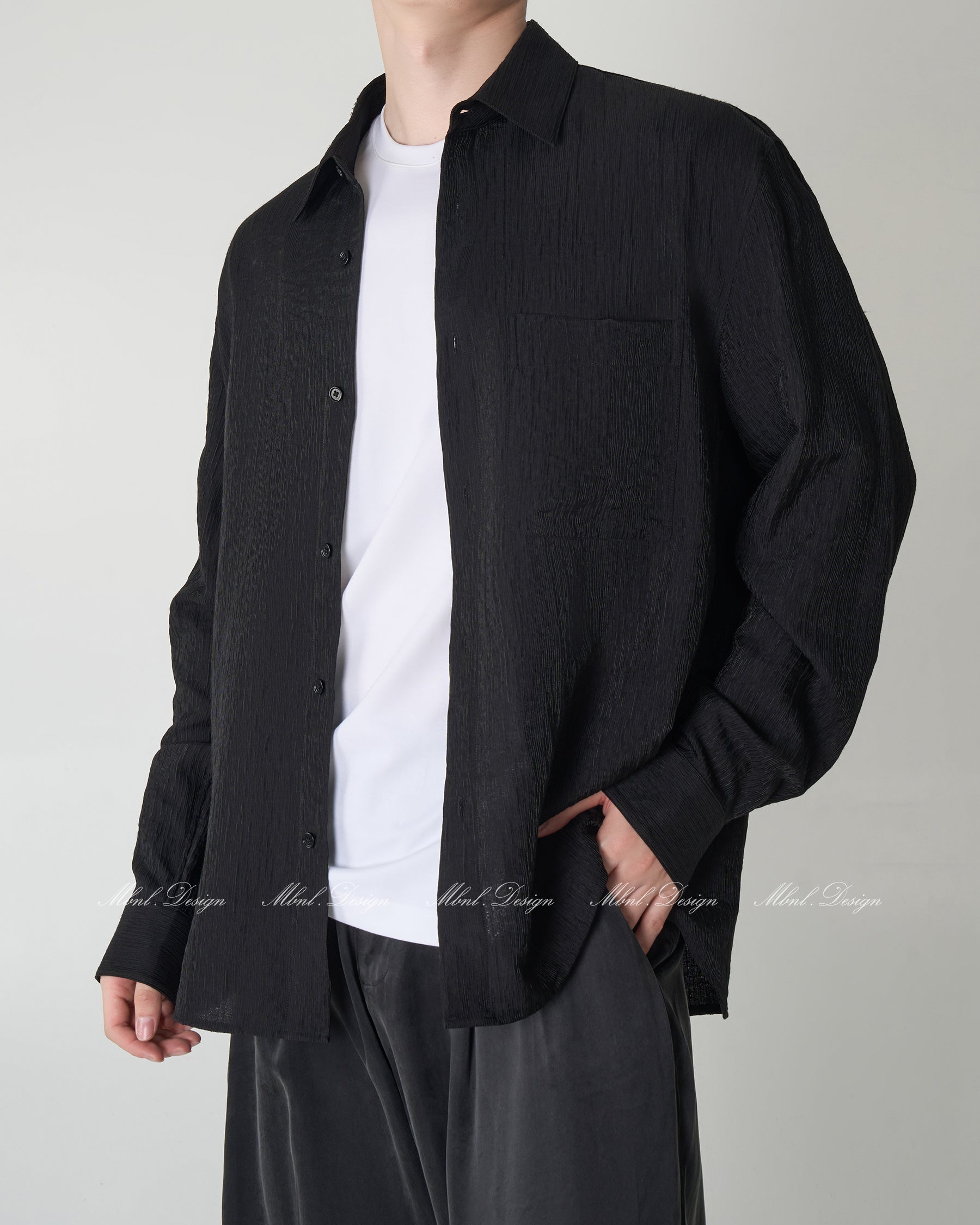 Wool Knit Collar Shirt